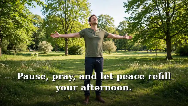 Person praying in peaceful daylight